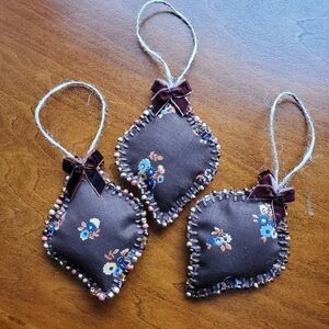 Set Of 3 hand-made Christmas Ornaments Holiday!